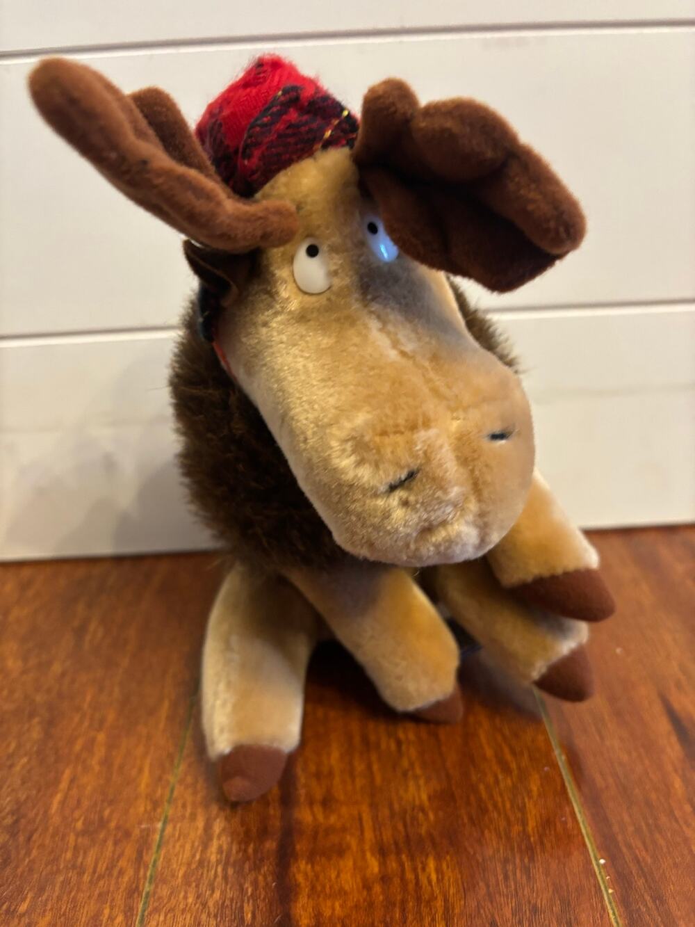 VINTAGE Carousel MOOSE W/ HAT 7" Plush Stuffed Animal TOY 1983